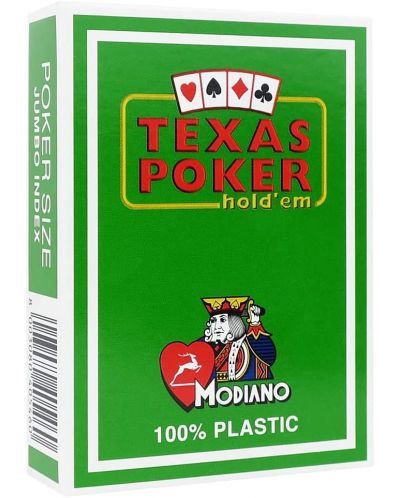 Πλαστικές κάρτες πόκερ Texas Poker - ανοιχτή πράσινη πλάτη - 1