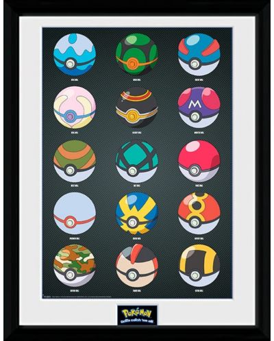 Αφίσα με κορνίζα  GB eye Games: Pokemon - Pokeballs - 1