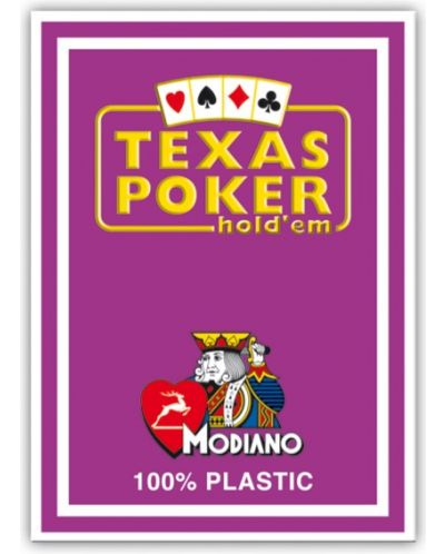 Πλαστικές κάρτες πόκερ Texas Poker - μωβ πλάτη - 1