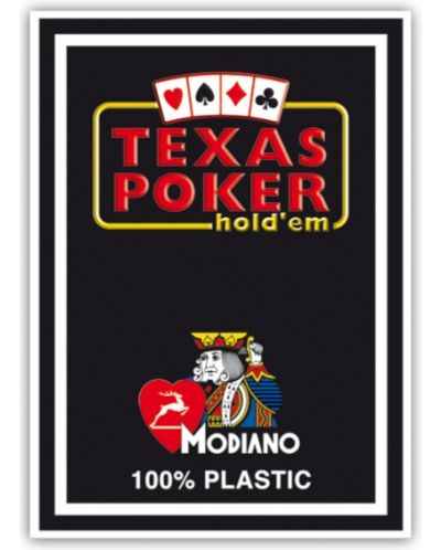 Πλαστικές κάρτες πόκερ Texas Poker - μαύρη πλάτη - 1