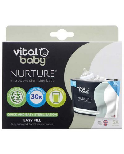 Σακούλες για αποστείρωση σε φούρνο μικροκυμάτων  Vital Baby -5 τεμάχια - 3