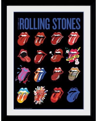 Αφίσα με κορνίζα  GB eye Music: The Rolling Stones - Tongues - 1