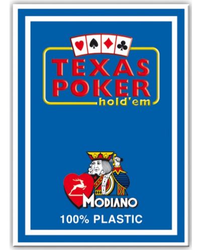 Πλαστικές κάρτες πόκερ Texas Poker - μπλε πλάτη - 1