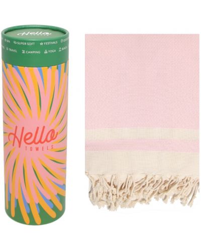 Πετσέτα θαλάσσης σε κουτί  Hello Towels - New Collection, 100 х 180 cm, 100% βαμβάκι, ροζ-μπεζ - 1