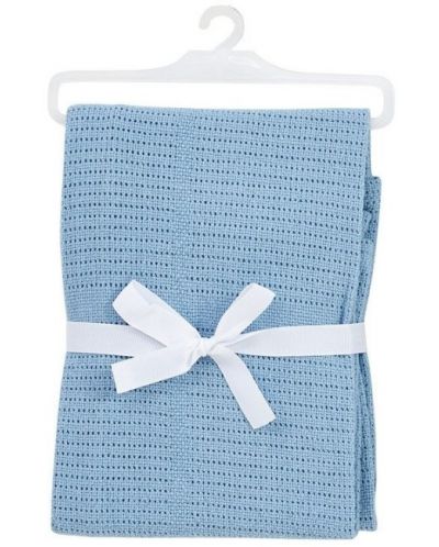 Πλεκτή βαμβακερή κουβέρτα Baby Dan - Dusty Blue, 75 x 100 cm - 1