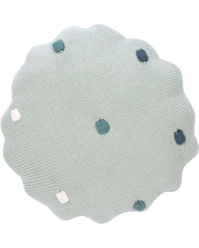 Πλεκτό μαξιλάρι Lassig - Dots, 25 х 25 cm, μέντα - 1