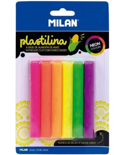 Πλαστελίνη Milan - 6 χρώματα νέον - 1