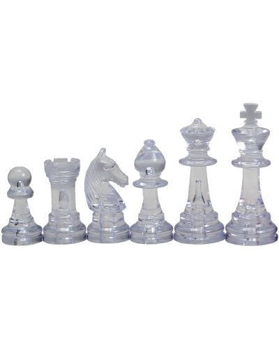 Πλαστικά πιόνια σκάκι Sunrise - Staunton No 6, amber/transparent - 2