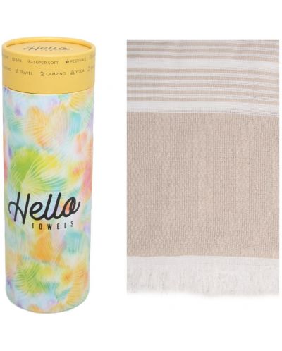 Πετσέτα θαλάσσης σε κουτί Hello Towels - New Collection, 100 х 180 cm, 100% βαμβάκι, μπεζ - 1