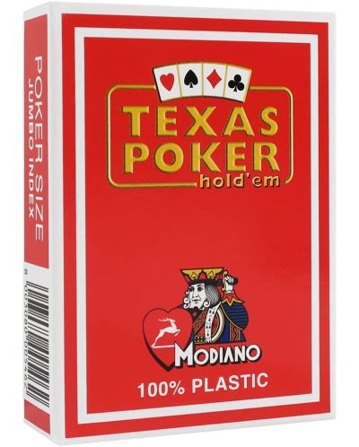 Πλαστικές κάρτες πόκερ Texas Poker - κόκκινη πλάτη - 1