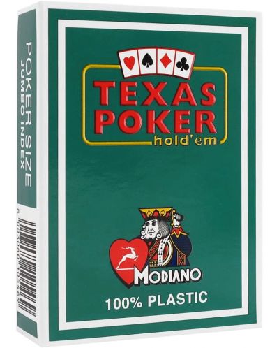 Πλαστικές κάρτες πόκερ Texas Poker - σκούρο πράσινη πλάτη - 1