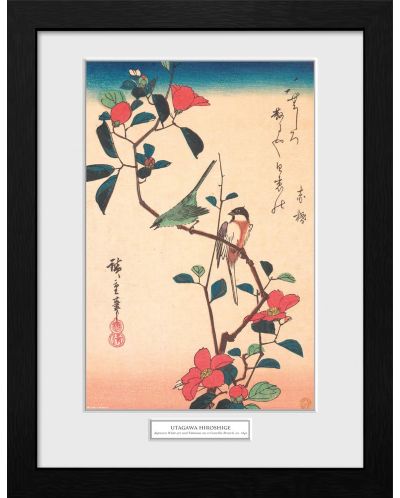 Αφίσα με κορνίζα GB eye Art: Hiroshige - Japanese White-eye and Timouse - 1