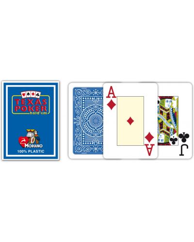 Πλαστικές κάρτες πόκερ Texas Poker - μπλε πλάτη - 2