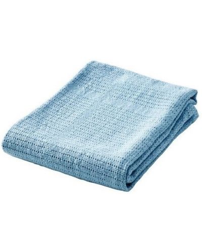 Πλεκτή βαμβακερή κουβέρτα Baby Dan - Dusty Blue, 75 x 100 cm - 2