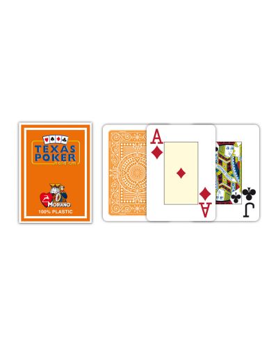 Πλαστικές κάρτες πόκερ Texas Poker - πορτοκαλί πλάτη - 2