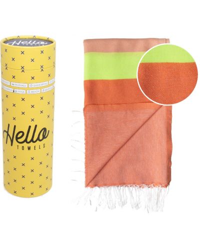 Πετσέτα θαλάσσης σε κουτί Hello Towels - Neon, 100 х 180 cm,100% βαμβάκι, πορτοκαλο-πράσινο - 1