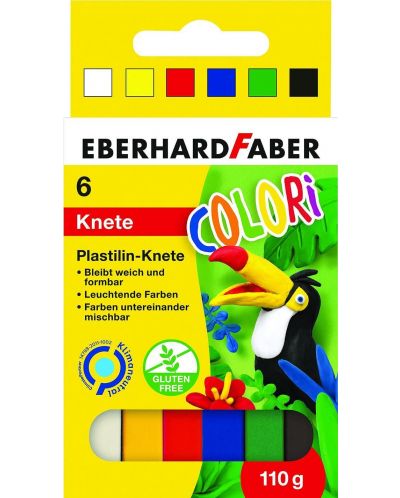 Πλαστελίνη Eberhard Faber - 6 χρώματα - 1