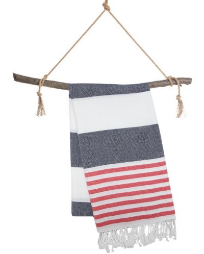 Πετσέτα θαλάσσης σε κουτί Hello Towels - New Collection, 100 х 180 cm, 100% βαμβάκι, μπλε-κόκκινο - 3