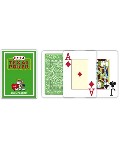 Πλαστικές κάρτες πόκερ Texas Poker - ανοιχτή πράσινη πλάτη - 2