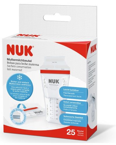 Σακούλες μητρικού γάλακτος  Nuk, 25 τεμάχια - 1