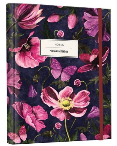 Σημειωματάριο Victoria's Journals Florals - Λουλούδια, κρυφό σπιράλ, σκληρό εξώφυλλο, σε γραμμές - 1