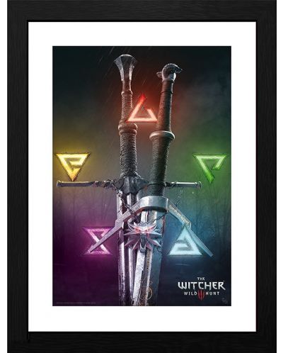 Αφίσα με κορνίζα ABYstyle Games: The Witcher - Signs & Swords - 1