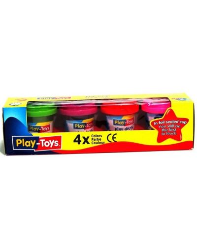 Πλαστελίνη PlayToys, 4 χρώματα, 4 х 50 g - 1