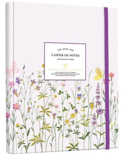 Σημειωματάριο Victoria's Journals Florals - Ανοιχτό μωβ,  κρυφό σπιράλ, σκληρό εξώφυλλο, σε γραμμές - 1