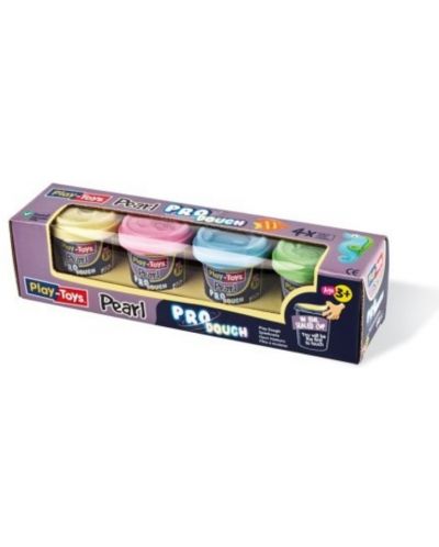 Πλαστελίνη Play-Toys - Χρώματα πέρλας, 4 х 50 γρ - 1