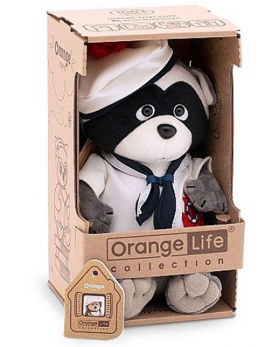 Λούτρινο παιχνίδι Оrange Toys Life - Denny the raccoon, με στολή και καπέλο ναυτικό, 20 εκ - 2