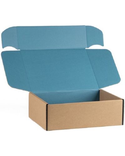 Κουτί δώρου  Giftpack - 33 x 18.5 x 9.5 cm, κραφτ και μπλε - 3