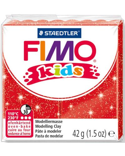  Πολυμερικός πηλός  Staedtler Fimo Kids - γυαλιστερό κόκκινο χρώμα - 1