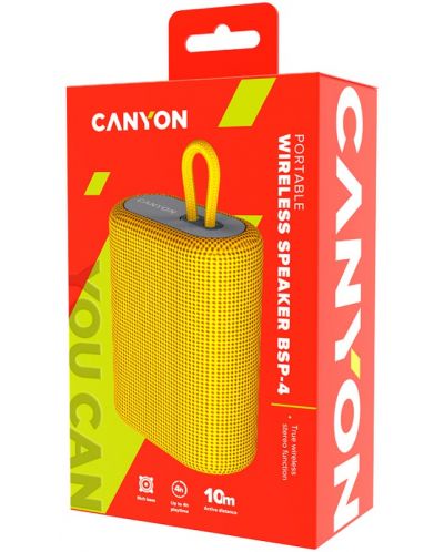Φορητό ηχείο  Canyon - BSP-4, κίτρινο - 4