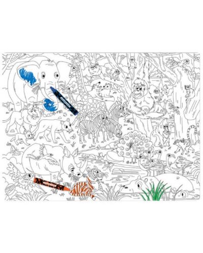 Αφίσα χρωματισμού Crocodile Creek - Ζώα της ζούγκλας, 8 παστέλ - 3