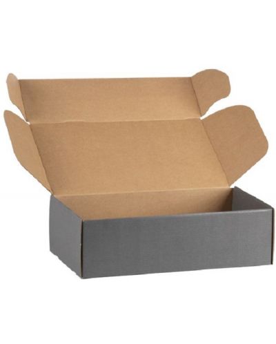 Κουτί δώρου  Giftpack - 33 x 18.5 x 9.5 cm, κραφτ και γκρι - 3