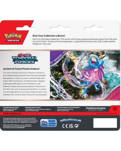 Pokemon TCG: Scarlet & Violet 5 Temporal Forces 3 Pack Blister - Cyclizar - 2