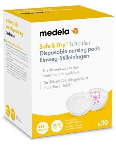 Επιθέματα για μητρικό γάλα  Medela - Safe&Dry Ultra Thin, 30 τεμάχια - 4