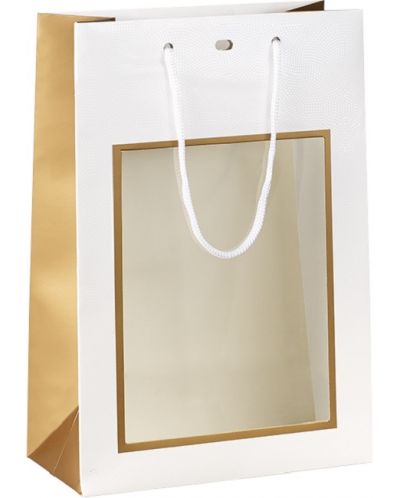 Τσάντα δώρου Giftpack - 20 x 10 x 29 cm, λευκό και μέλι - 1