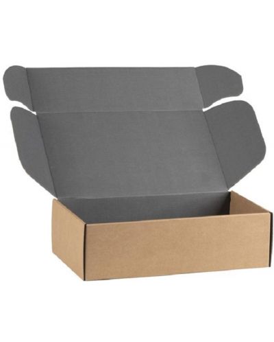 Κουτί δώρου  Giftpack - 33 x 18.5 x 9.5 cm, κραφτ και γκρι - 4