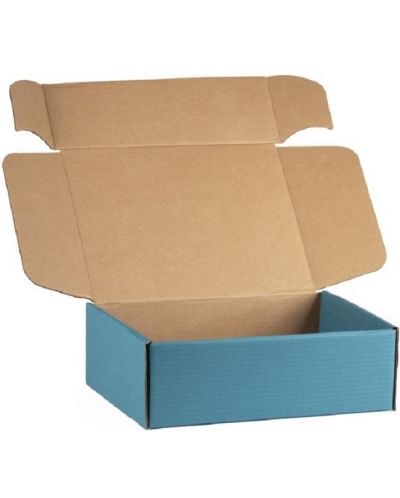 Κουτί δώρου  Giftpack - 33 x 18.5 x 9.5 cm, κραφτ και μπλε - 1