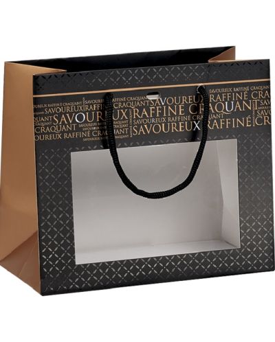 Τσάντα δώρου Giftpack Savoureux - 20 x 10 x 17 cm,μαύρο και χάλκινο - 1