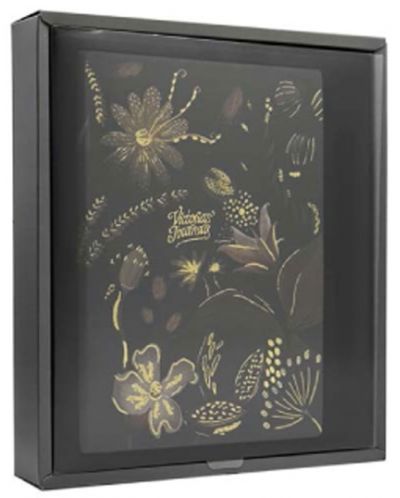 Σετ δώρου Victoria's Journals Florals - Χρυσό και μαύρο, 4 μέρη, σε κουτί - 2