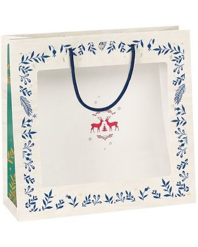 Τσάντα δώρου Giftpack Bonnes Fêtes - Ελαφάκια , 35 cm - 1