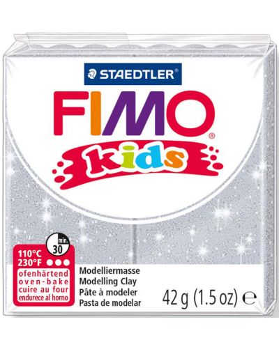 Πηλός πολυμερής - Staedtler Fimo Kids γυαλιστερό γκρι  χρώμα - 1