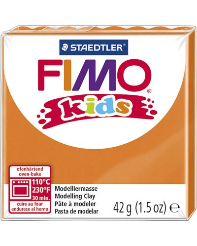 Πολυμερικός πηλός Staedtler Fimo Kids - πορτοκαλί χρώμα - 1