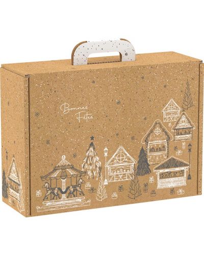 Κουτί δώρου Giftpack Bonnes Fêtes - Κραφτ, 34.2 cm - 1