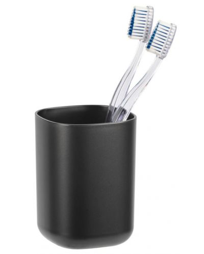 Θήκη για οδοντόβουρτσα Wenko - Davos, 7.7 х 10.5 cm, μαύρο ματ - 1