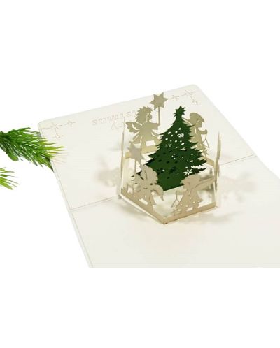 Ευχετήρια κάρτα Kiriori Pop-up - Χριστουγεννιάτικο δέντρο με αγγέλους - 2