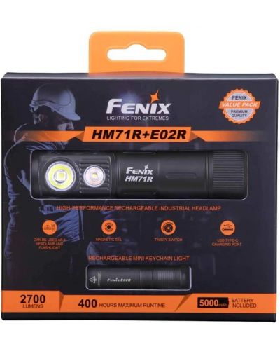 Σετ δώρου Fenix - Φακός Κεφαλής HM71R και φακό E02R - 1