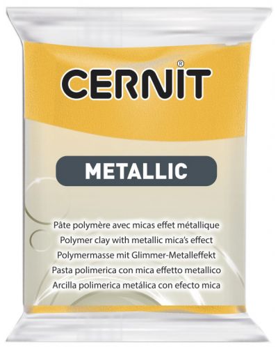 Πολυμερικός Πηλός Cernit Metallic - Κίτρινο, 56 g - 1